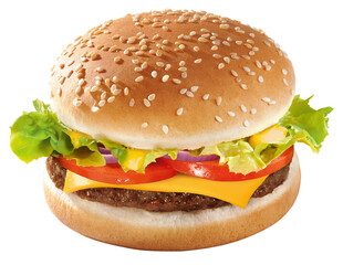 Hamburger mit Sesam Brötchen mit Käse