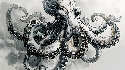 Obraz premium Aggressive Octopus, 
