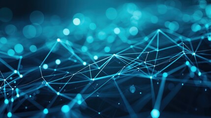 Obraz premium Futuristic Network Lines form a Technical Grid