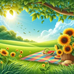 Fototapeta premium Summer advertising banner