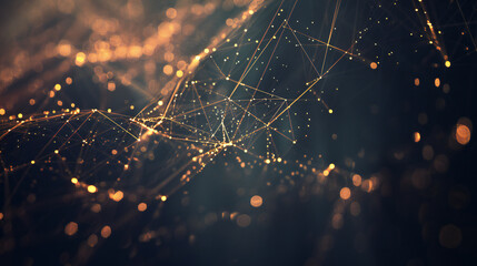 Abstract polygonal space low poly dark background with connecting dots and lines