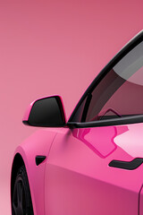 Modern new car close-up. Detail of beautiful car, simple minimalistic banner template, background,...