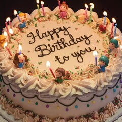birthday cake with candles