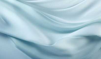 Obraz premium Light blue silk fabric with soft folds. Luxury fabric and fashion concept. Background for beauty and fashion product, banner with copy space.