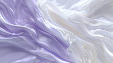 Fototapeta premium A calm and elegant portrayal of pearl white and soft lavender waves flowing together, their smooth interaction suggesting the gentle movements of ballet dancers.