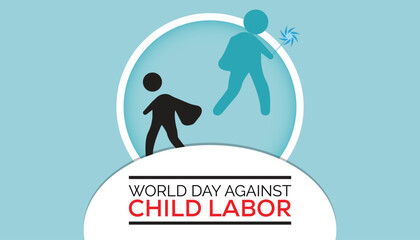 World Day Against Child Labor every year in June. Template for background, banner, card, poster with text inscription.