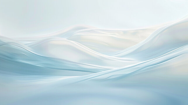 A calming interaction of pale blue and creamy white waves, merging in a smooth and gentle fashion that suggests the soothing tranquility of a quiet lake.