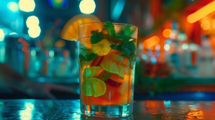 As the night goes on the music gets livelier and the drinks get more exotic with colorful combinations of fruits and herbs creating unique and refreshing juice options.