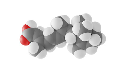 tretinoin molecule, all-trans retinoic acid, molecular structure, isolated 3d model van der Waals
