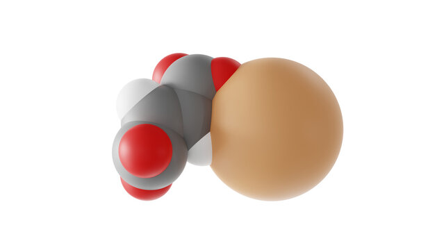 iron(ii) fumarate molecule, fumaric acid, molecular structure, isolated 3d model van der Waals