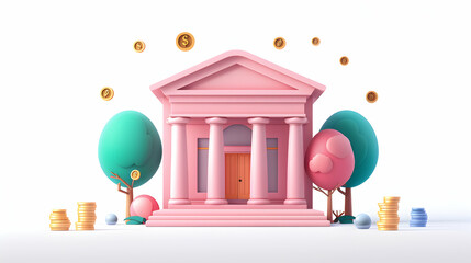 3D Financial Advisory Services Icon in Cartoon Style for Sophisticated Investment Advice and Wealth Optimization Strategies