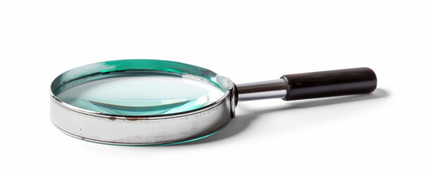 magnifying glass on white background. realistic.