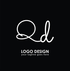 QD QD Logo Design, Creative Minimal Letter QD QD Monogram