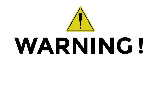 Warning Sign vector animation 4K Resolution