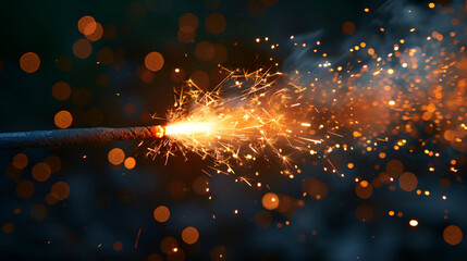 Beautiful background image in bright blurry colors with flying sparks ,
Fourth of July Sparkler Pyrotechnics
