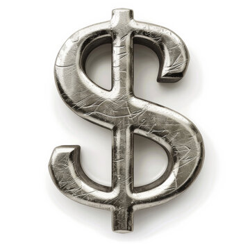 recommend clip art: 3D rendering of a silver dollar sign.