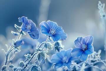 blue flowers soft textured background generated.Ai