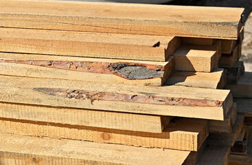 Pine wooden beam
