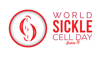 World Sickle Cell day every year in June. Template for background, banner, card, poster with text inscription.