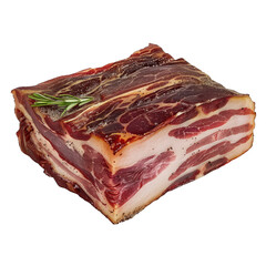 whole slab of smoked bacon . Clipart PNG image . Transparent background