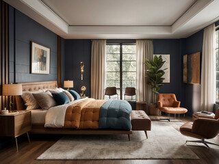 Mid Century Dreams, Retro Chic Bedroom with Vintage Charm