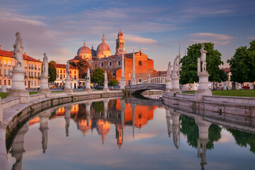 Padua, Italy. Cityscape image of Padua, Italy with Prato della Valle square at sunset.