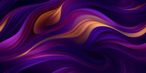 Purple and gold abstract seamless pattern with waves, in dynamic neo traditional style