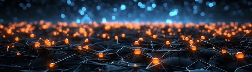 A glowing network of interconnected nodes.