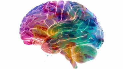 A colorful image of a human brain