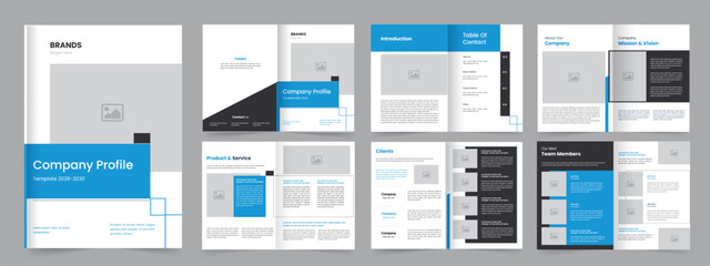 Company Profile Design Template, professional, minimalistic design, bifold brochure