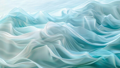 Obraz premium A serene blend of azure and creamy white waves, flowing together in a peaceful dance that suggests the gentle lapping of ocean waves.