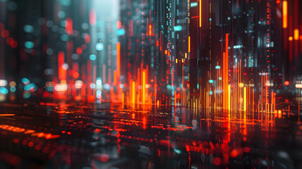 Obraz premium Abstract Digital Finance Dynamics: Embracing Innovation in Banking, Payments, and Investment