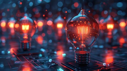 A futuristic vision of a smart home where light bulbs require a touch to authenticate user passwords