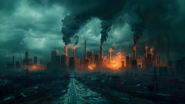 Powerful Photo Real Eco Emergency Banners Mobilizing Urgent Action Against Carbon-Induced Disasters - Global Warming Concept