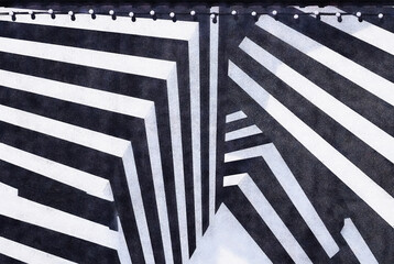 Zigzag zebra style painting on street wall illustration