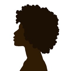 silhouette in profile of an African American girl