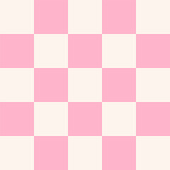 Abstract checkerboard design in pink, geometric pattern in pastel shades. Retro style. Aesthetics of the 90s