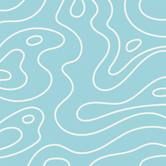 Abstract background with topographic lines in retro style on turquoise pastel shade background. Aesthetics 90s, 2000s