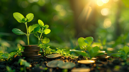 Abstract Visuals for Green Finance Solutions: Promoting Environmentally Sustainable Investment and Eco-Friendly Banking for Businesses Committed to ESG Principles