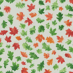 seamless pattern with autumn leaves