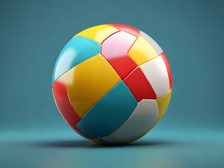 colorful balls on blue background Ai generative 