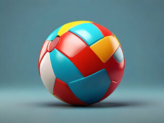 colorful balls on blue background Ai generative 