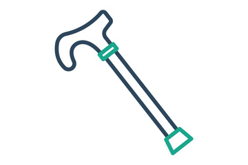 walking cane icon. icon related to elderly. line icon style. old age element illustration
