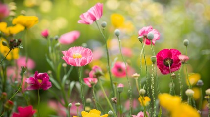 Obraz premium Summer blooms. celebrating the beauty of floral arrangements and garden landscapes