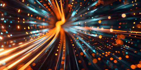 Velocity Illumination: Abstract Background for High-Speed Technology Concept, Luminary Momentum:...