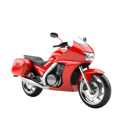 Fototapeta premium 3d red motorcycle on Isolated transparent background png. generated with AI