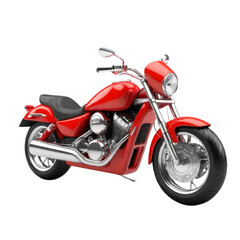 Obraz premium 3d red motorcycle on Isolated transparent background png. generated with AI