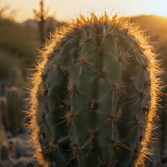 a cactus plant with spikes and needles in the desert