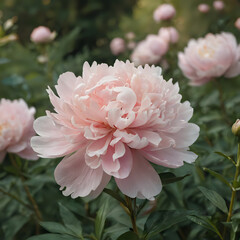 a large pink flower that is in the middle of a field