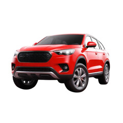 Fototapeta premium a 3d red car on Isolated transparent background png. generated with AI
